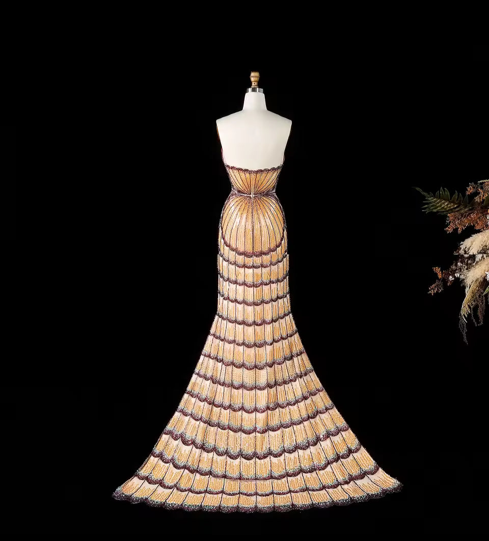 Celestial Shell Couture Gown