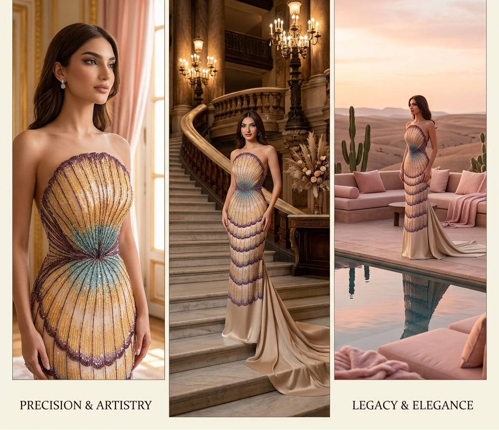 Celestial Shell Couture Gown
