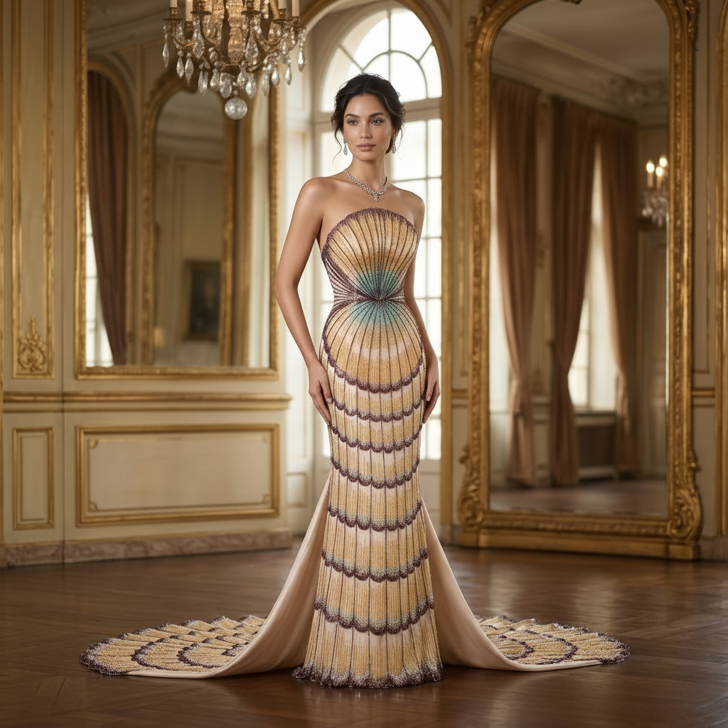 Celestial Shell Couture Gown