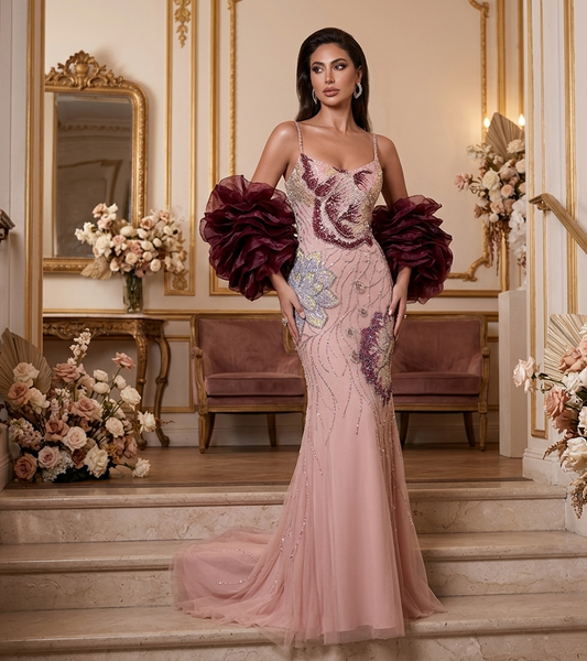 Rose Noir Butterfly Mermaid Gown