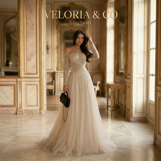 Lumière Blanche Off-Shoulder Couture Gown