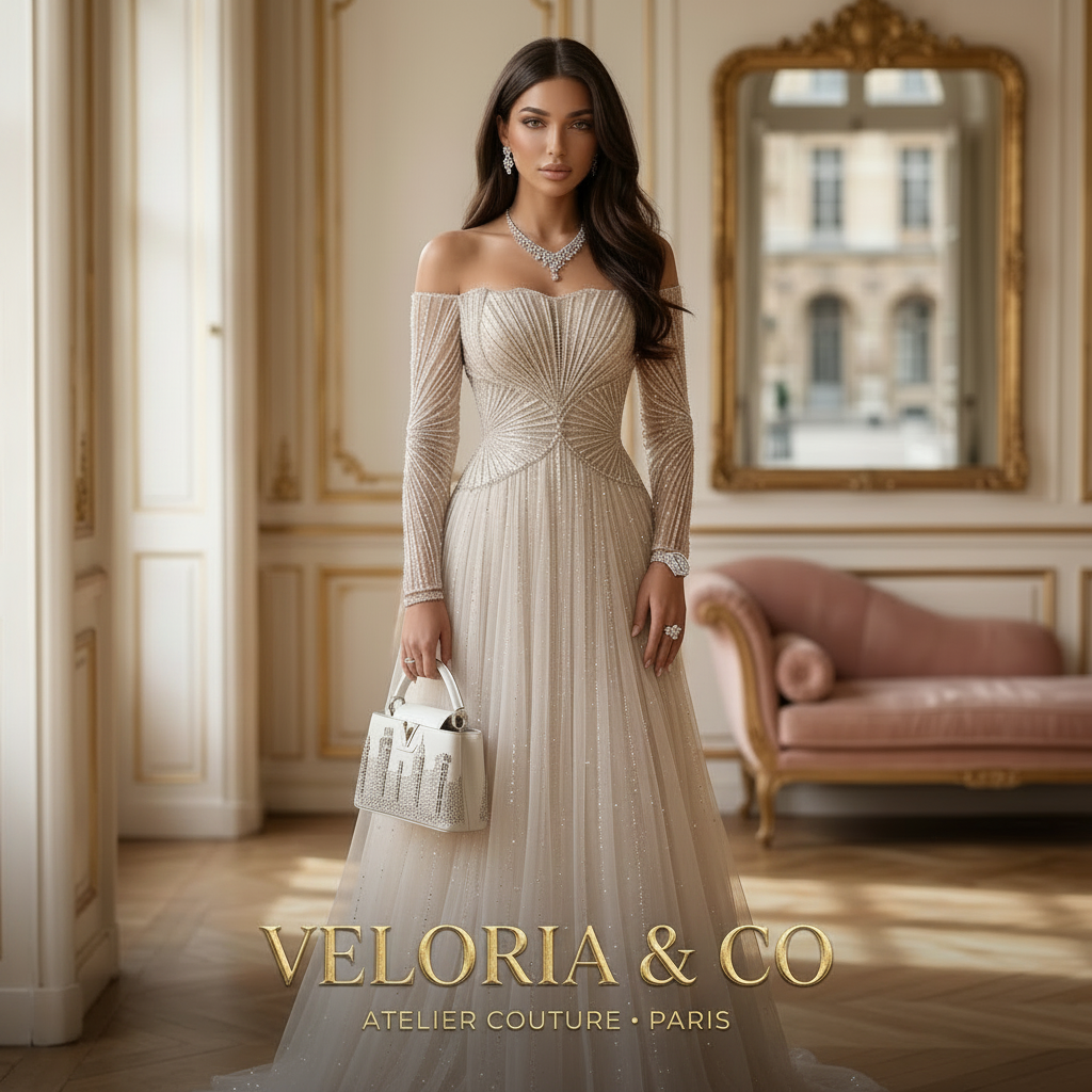 Lumière Blanche Off-Shoulder Couture Gown